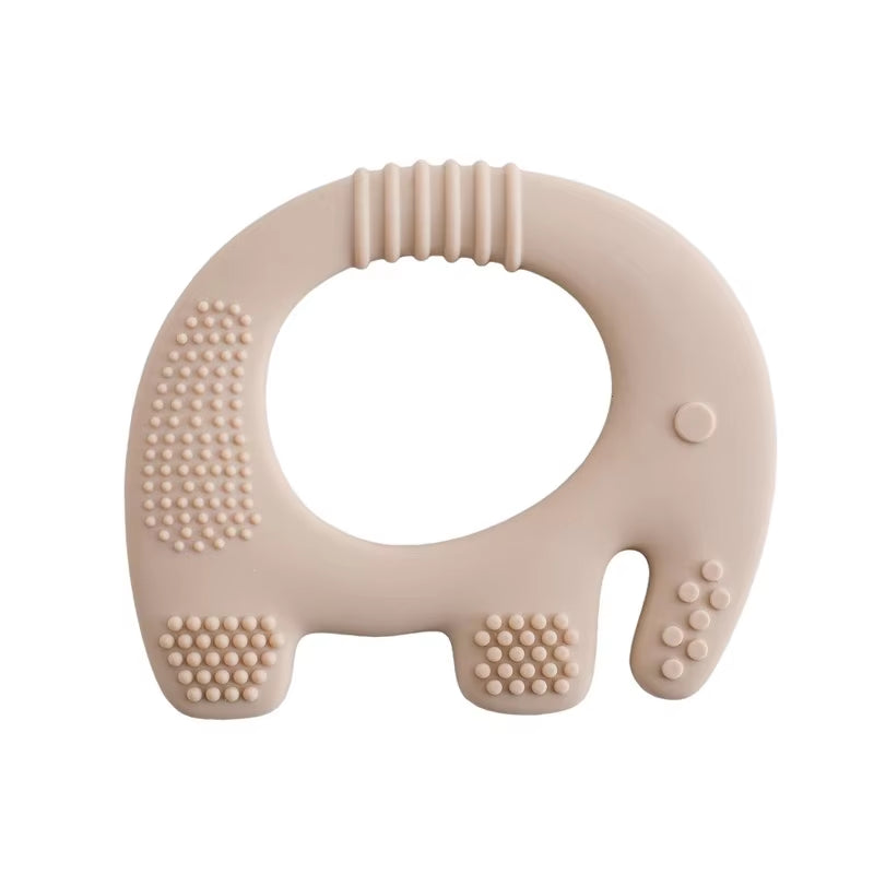 BPA Free Food Grade Silicone Teething Chewing Toys for Newborn Cute Elephant Infant Teether Ring Molar Nursing Toys Baby Stuff