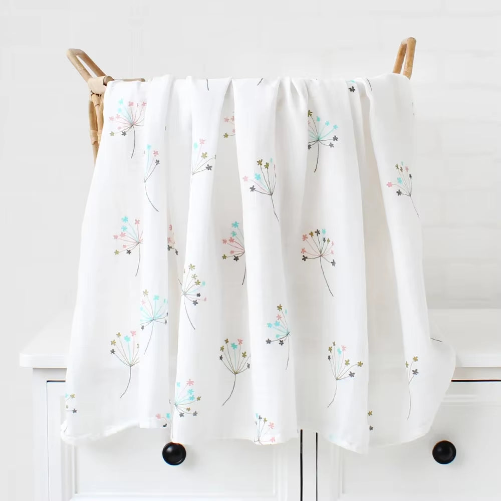 70% Bamboo+30% Cotton Muslin Swaddles Baby Blankets Newborn Bedding Blanket Feeding Cover Flower Baby Blanket Diaper